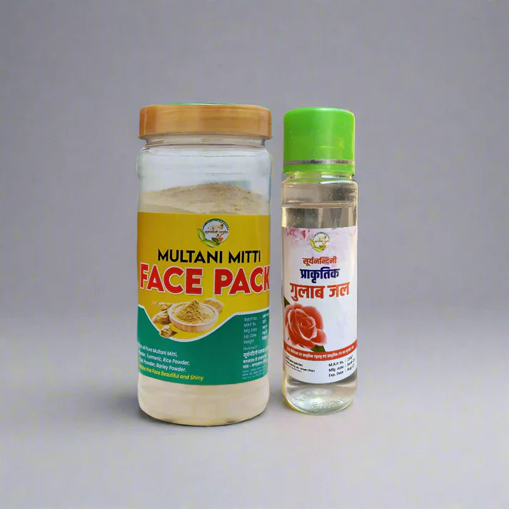 Herbal Care Combo: Multani Mitti Face Ubtan Powder & Gulab Jal